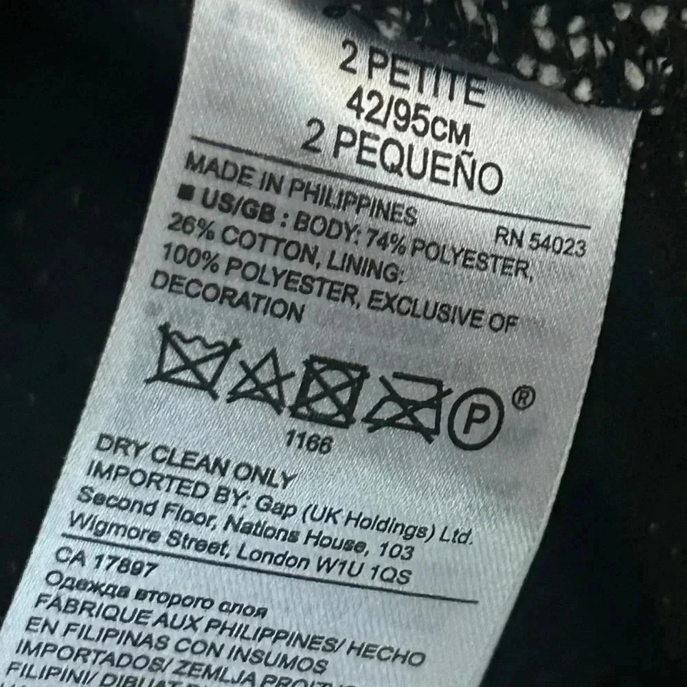 NWT Banana Republic Gray & Black Convertible Jacquard Dress Size 2P - Picture 13 of 16